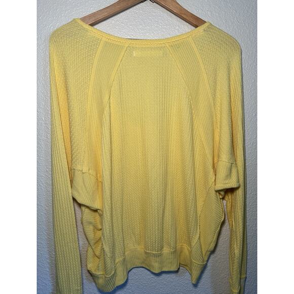 Free People We the Free Yellow Henley Thermal XS Streetwear Fairycore Indie - Picture 5 of 10